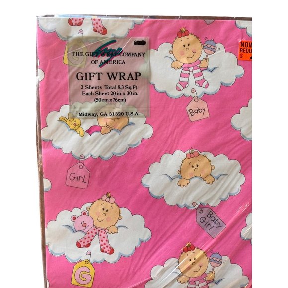 The Gift Wrap Company of America New Baby Wrapping Paper Bundle of 2 Vintage - Picture 3 of 4